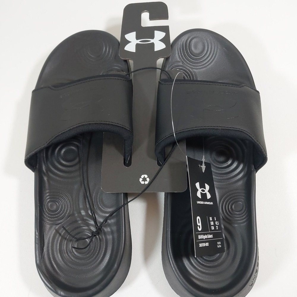 Under Armour Men's UA Ignite Select Slides - Black / Black- Size 9 *NEW w/ Tag*